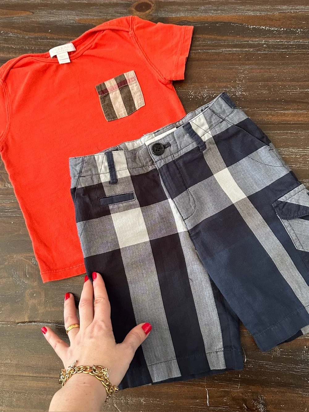 Authentic BURBERRY Boy Nova Check Shorts & Tee Set 18-24M 2Y Toddler